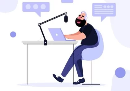 آموزش تولید محتوا به زبان ساده 1 flat design podcast concept 23 2148762942
